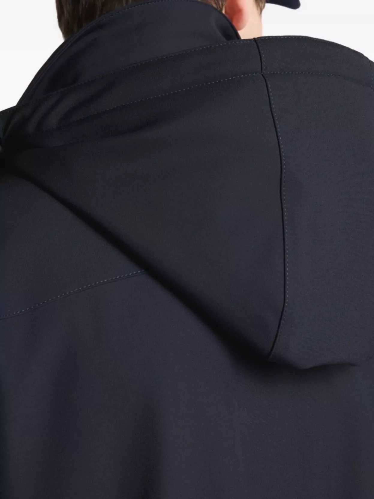 Fay Long Coat Jersey Hood Pockets In Blue
