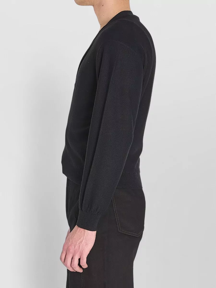 Lemaire Wool Blend Cardigan V Neck Ribbed