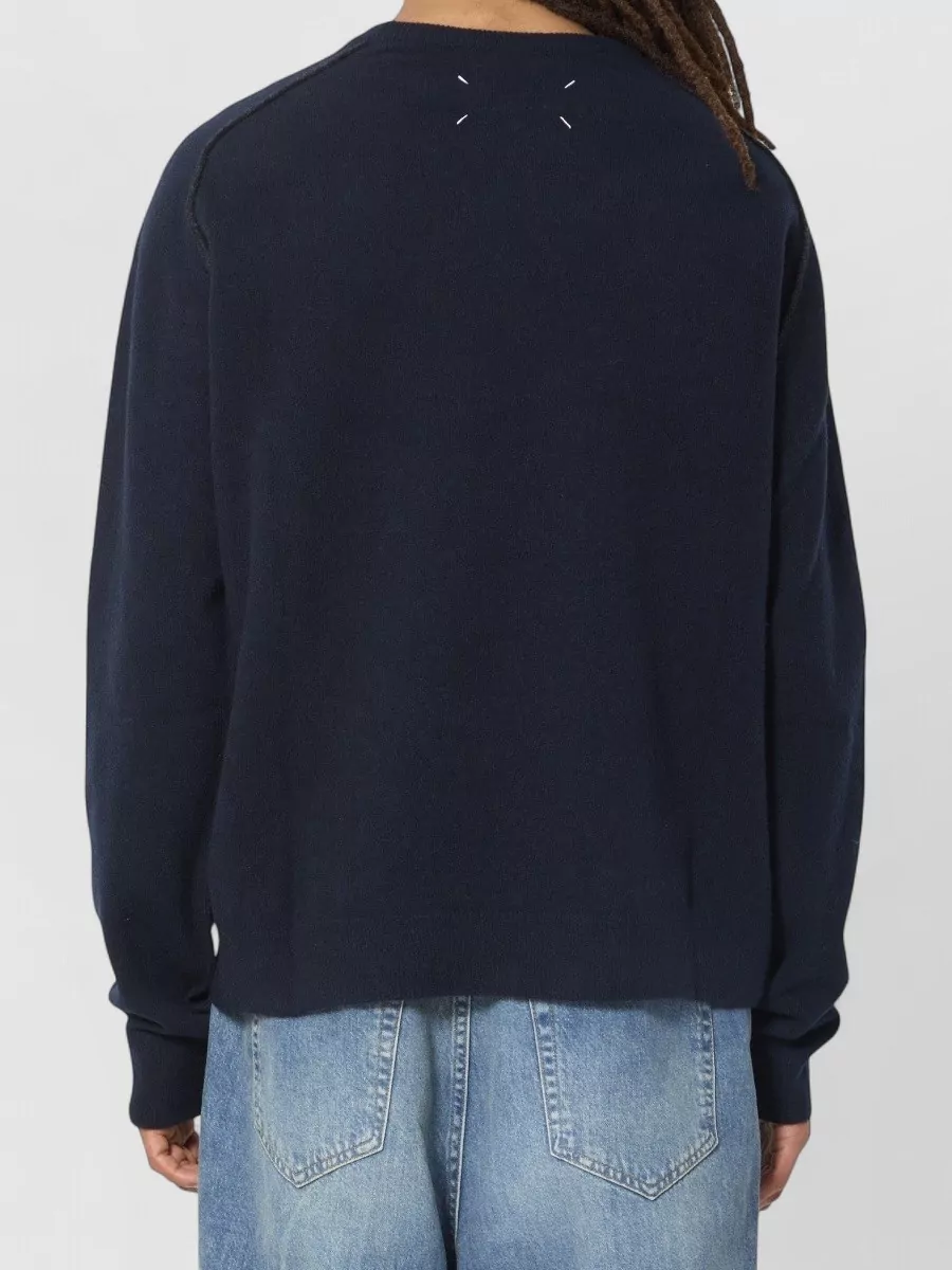 Maison Margiela Virgin Wool Ribbed Crewneck Sweater