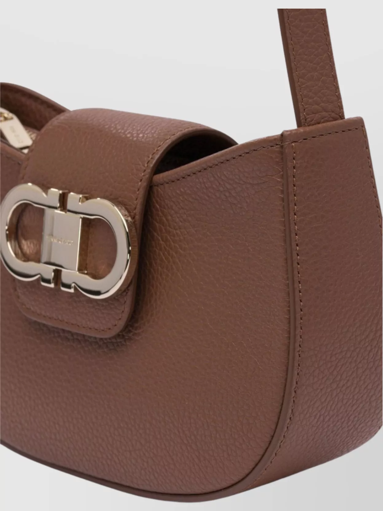Ferragamo Textured Finish Shoulder Bags With Adjustable Strap