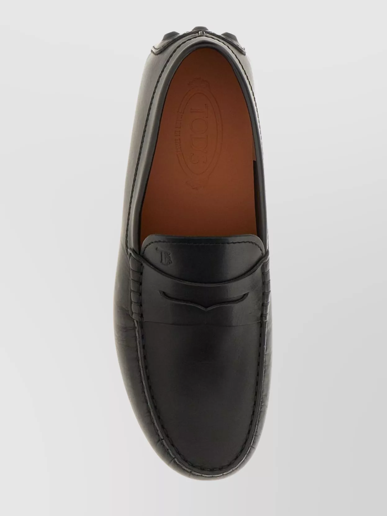 Tod's Leather Penny Strap Loafers With Pebble Sole