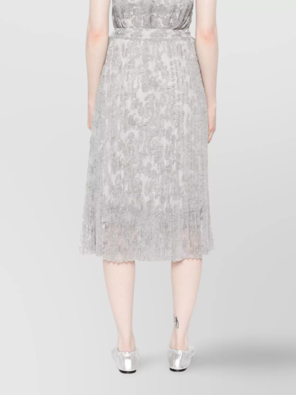 Ermanno Scervino Midi Skirt With Floral Lace Overlay