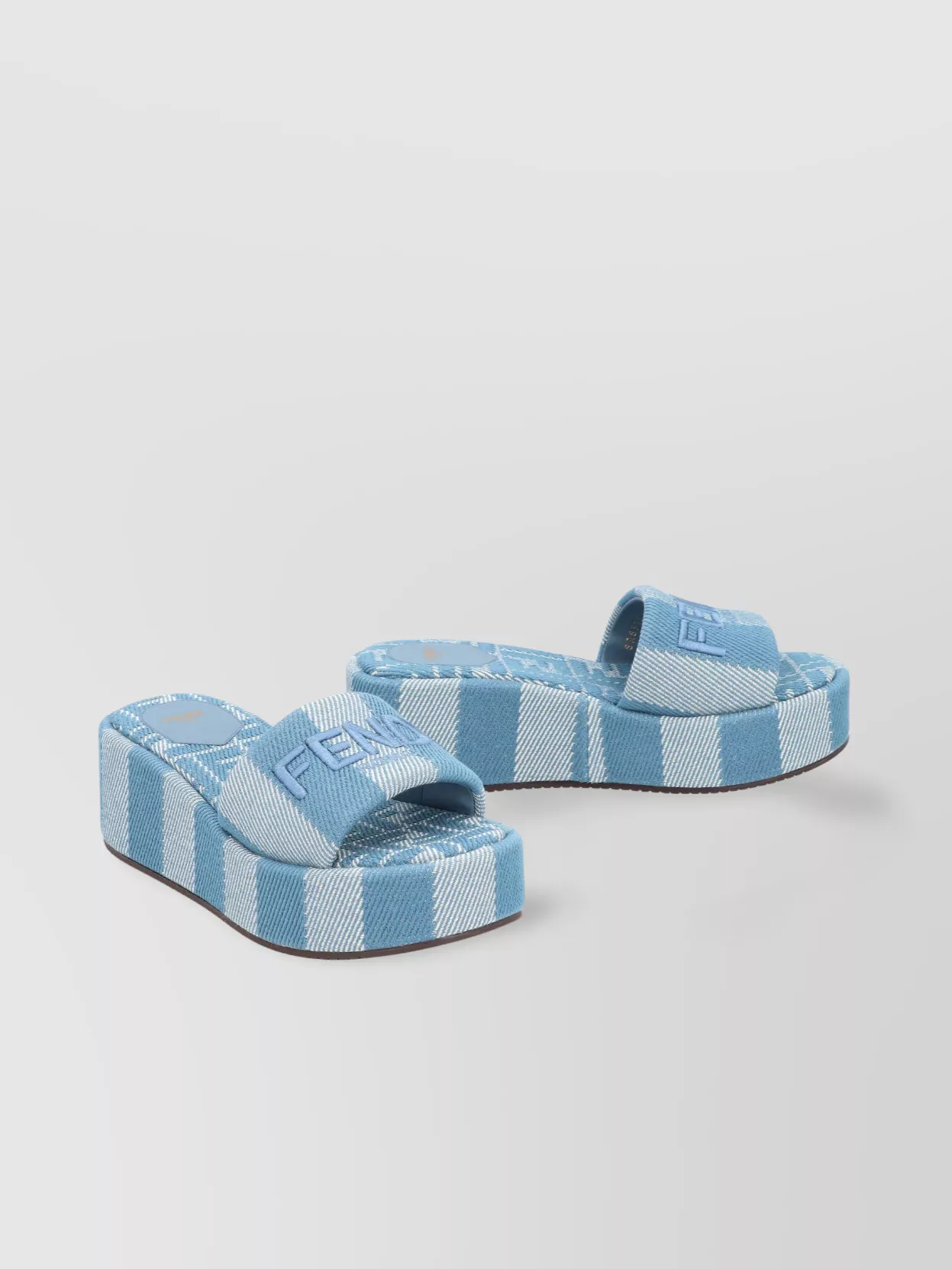 Shop Fendi Sunny Striped Platform Mules