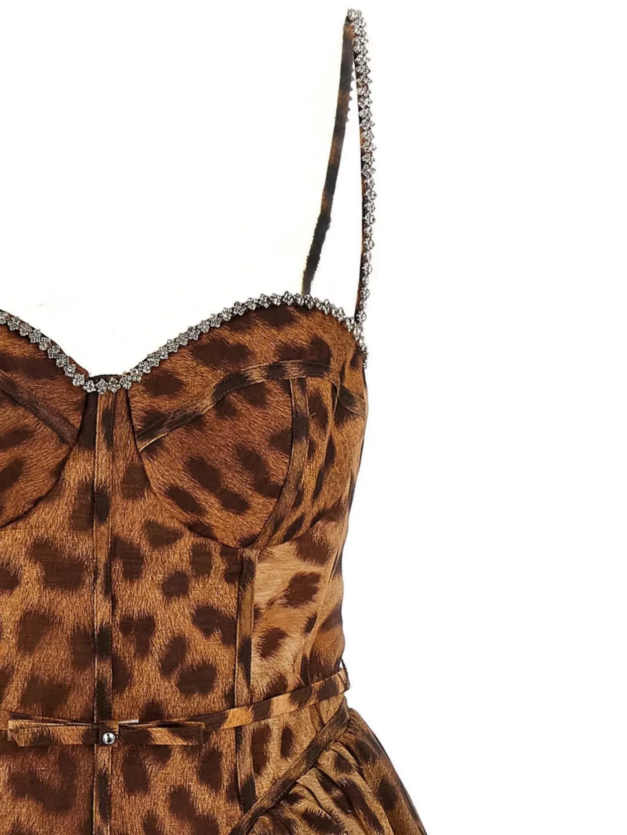 Zimmermann 'midi Dress With Animal Print And Rhinestone Embellishments'