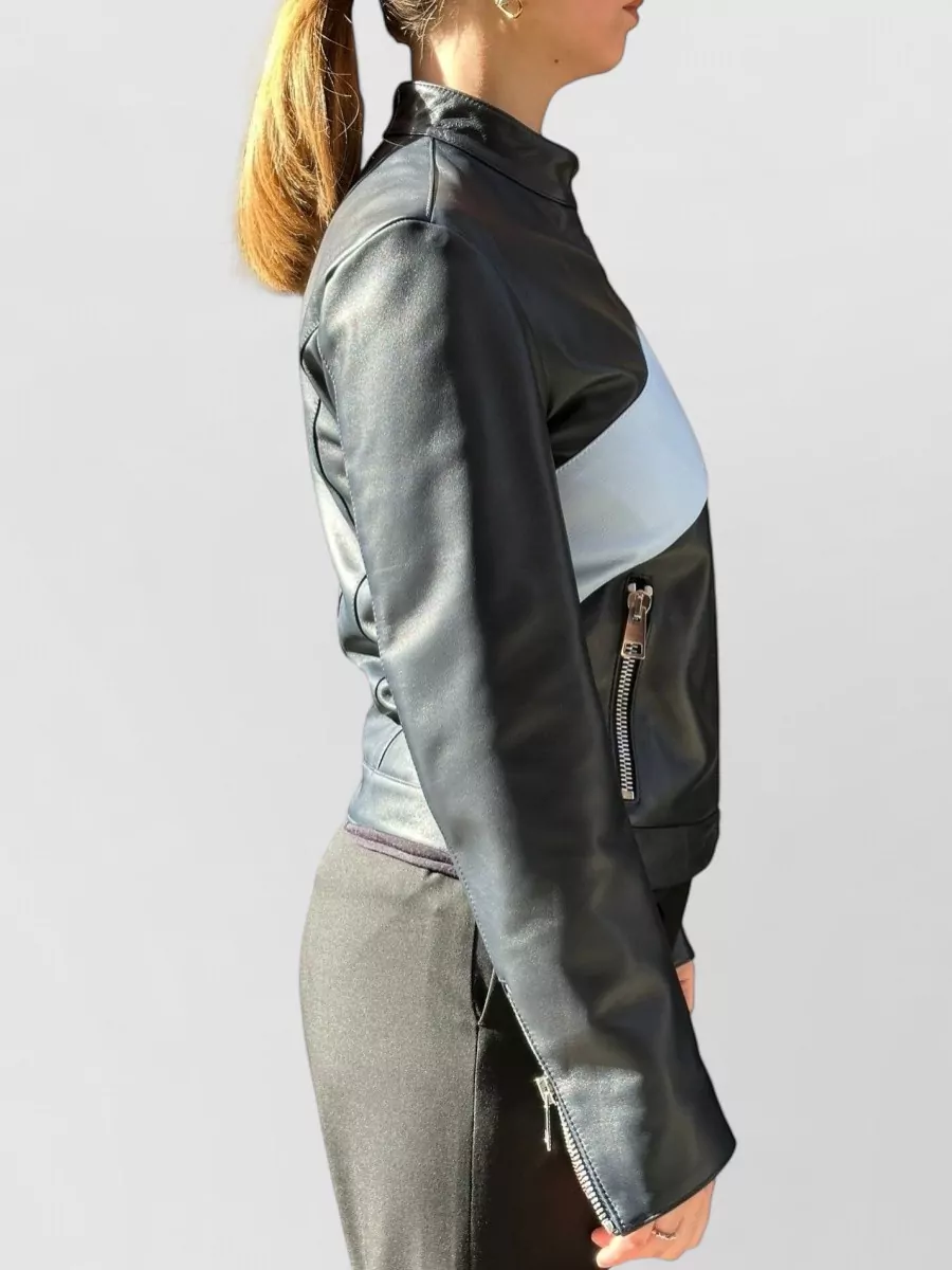 La Rose Leather Bomber Jacket