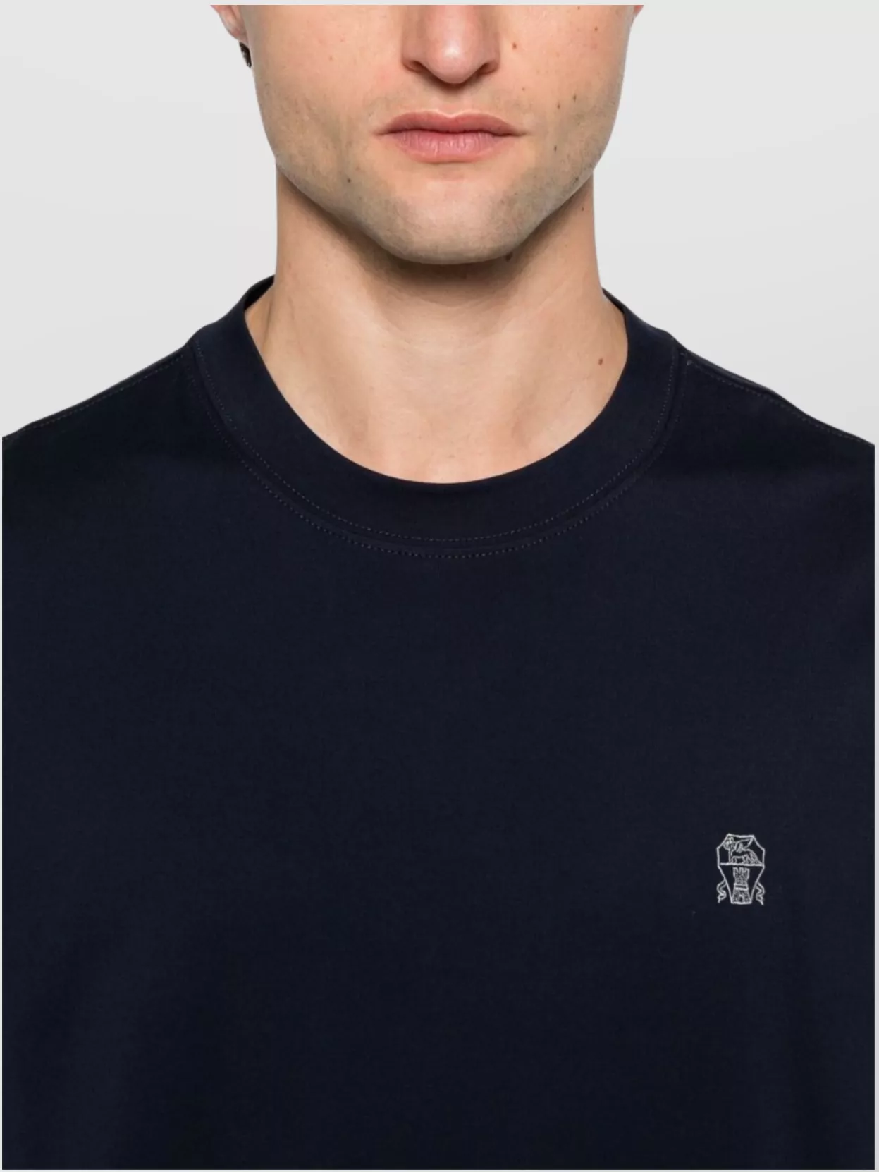 Brunello Cucinelli Cotton Jersey Crew Neck T-shirt With Logo Clothing