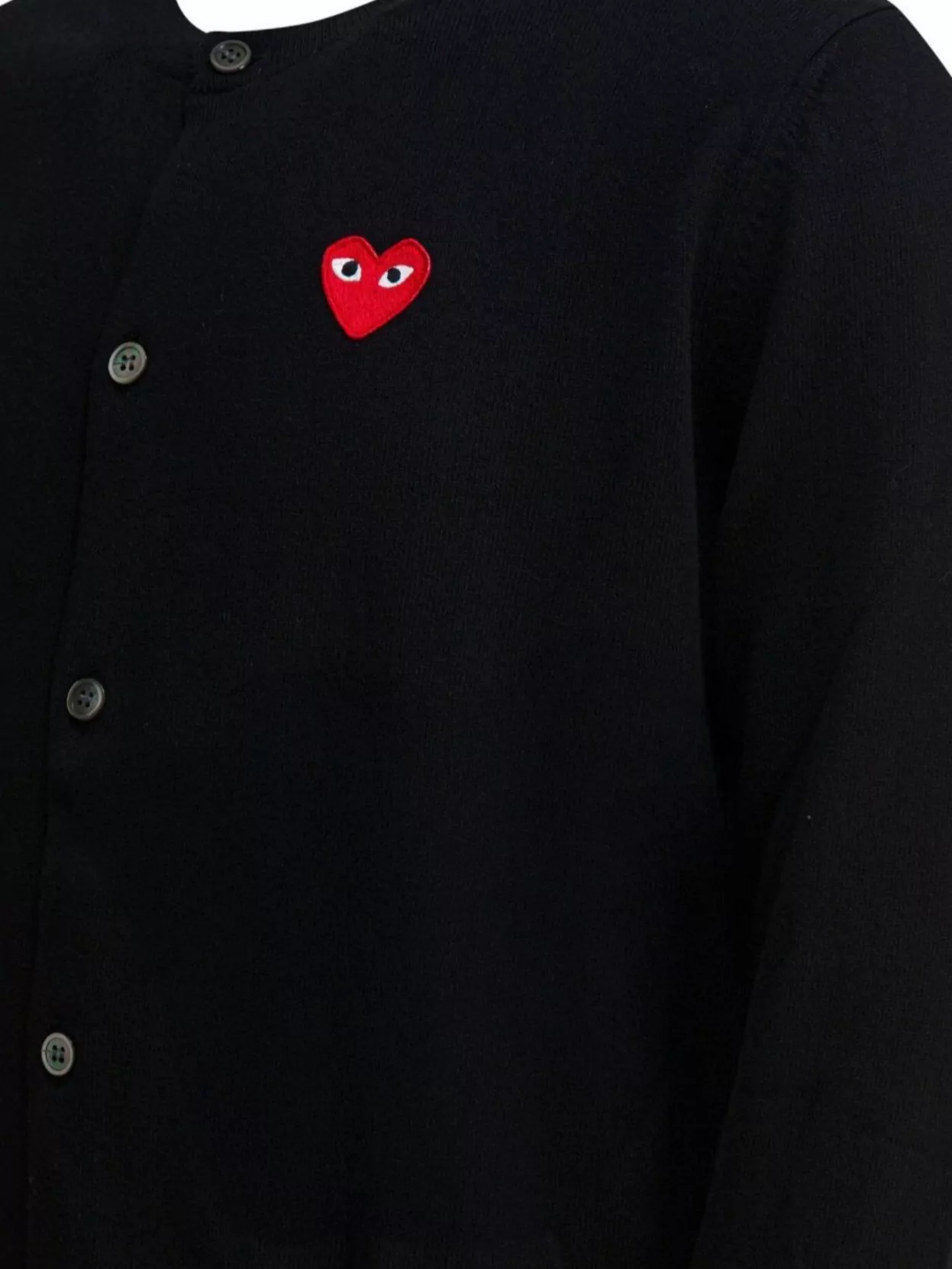 Comme Des Garçons Play Embroidered Logo Wool Cardigan Design