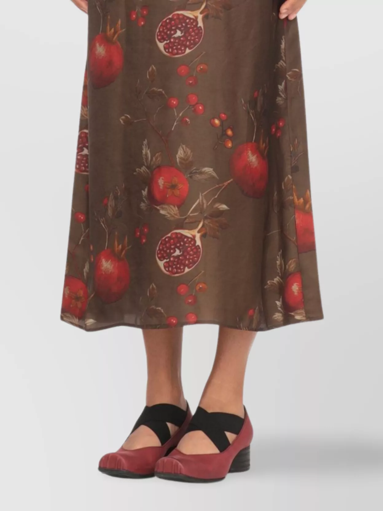 Uma Wang Midi Dress With Shoulder Straps And Floral Print