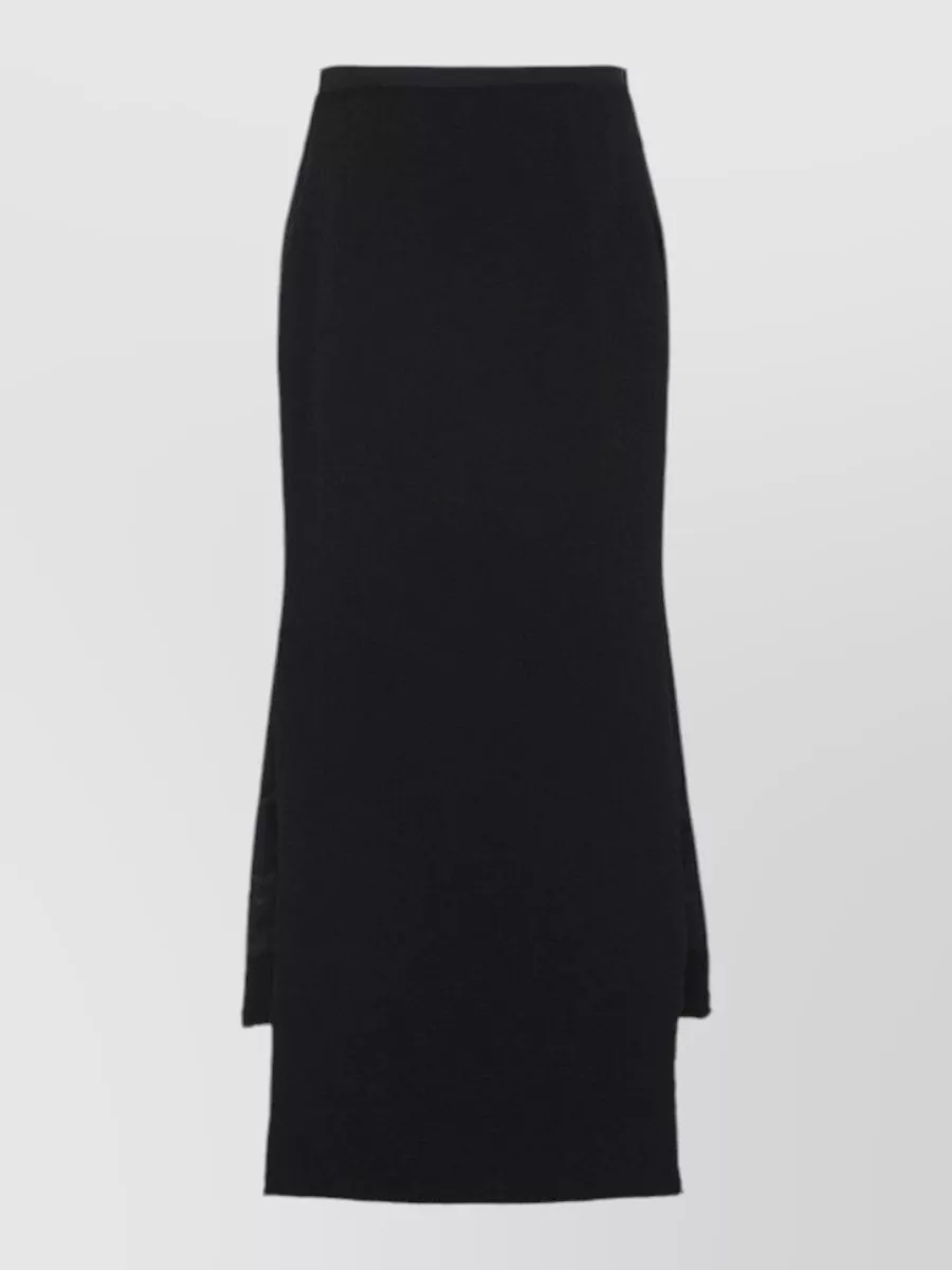 Lanvin virgin wool asymmetric high-rise straight-fit fitted skirt