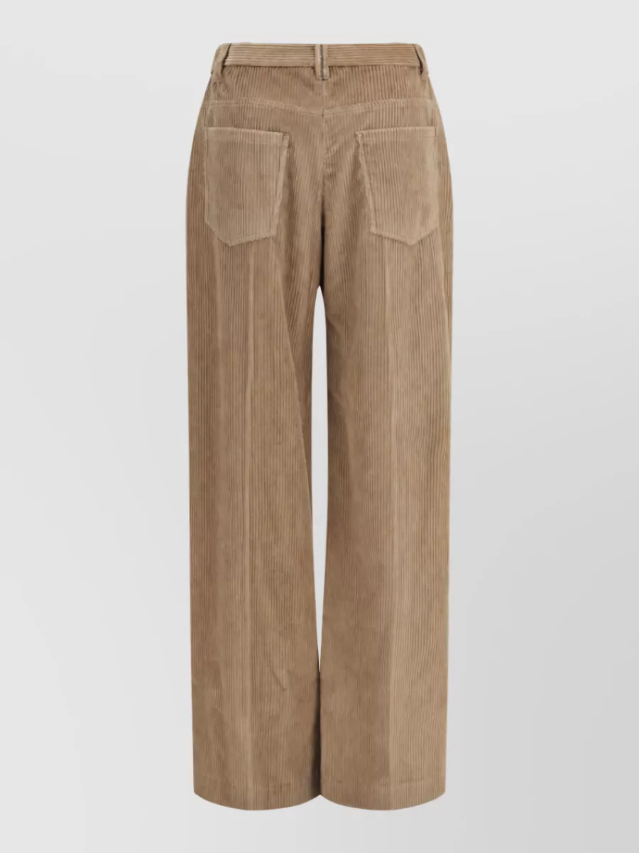 Brunello Cucinelli Cotton High-Rise Wide-Leg Trousers