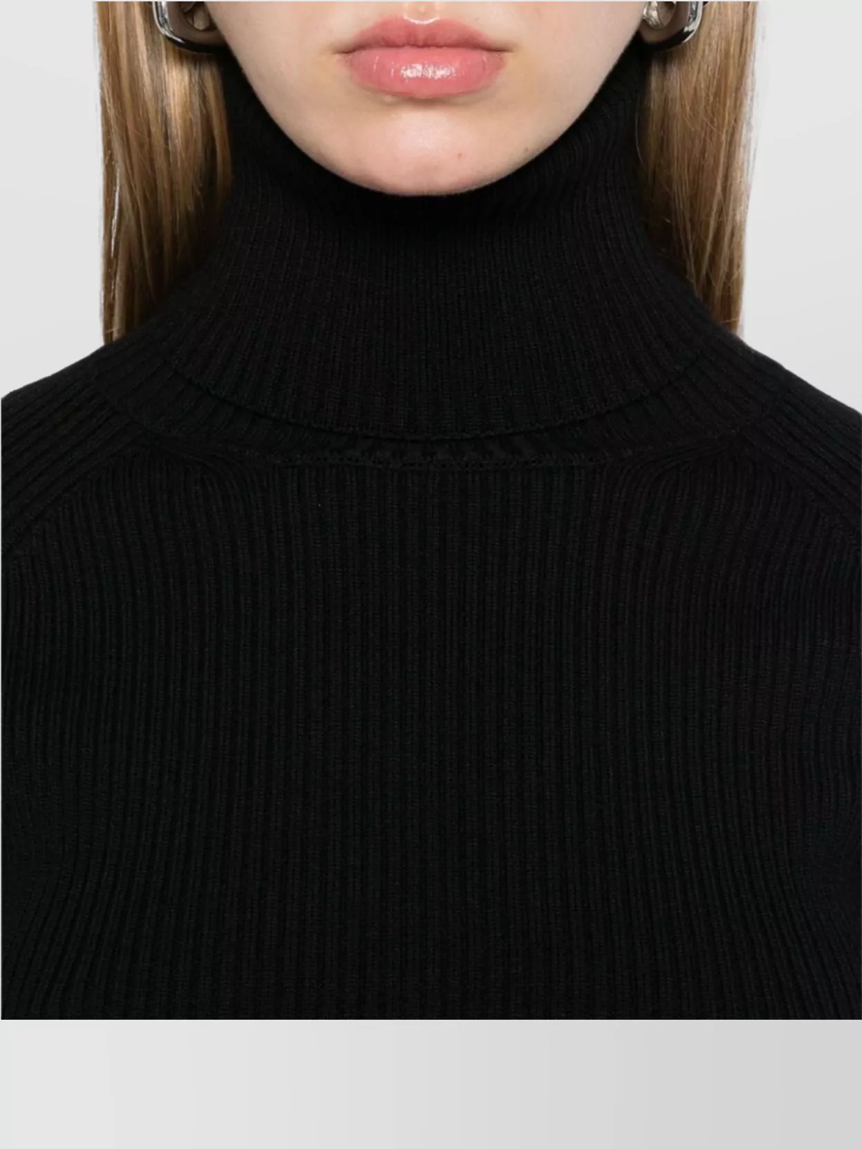 Junya Watanabe High Neck Wool Blend Knit Sweater