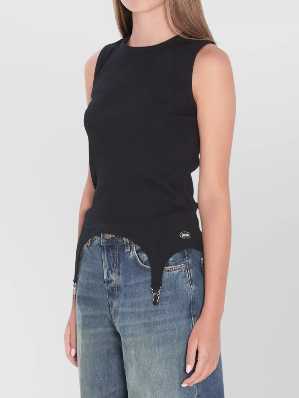Jean Paul Gaultier Ribbed Tank Top Lingerie Garter