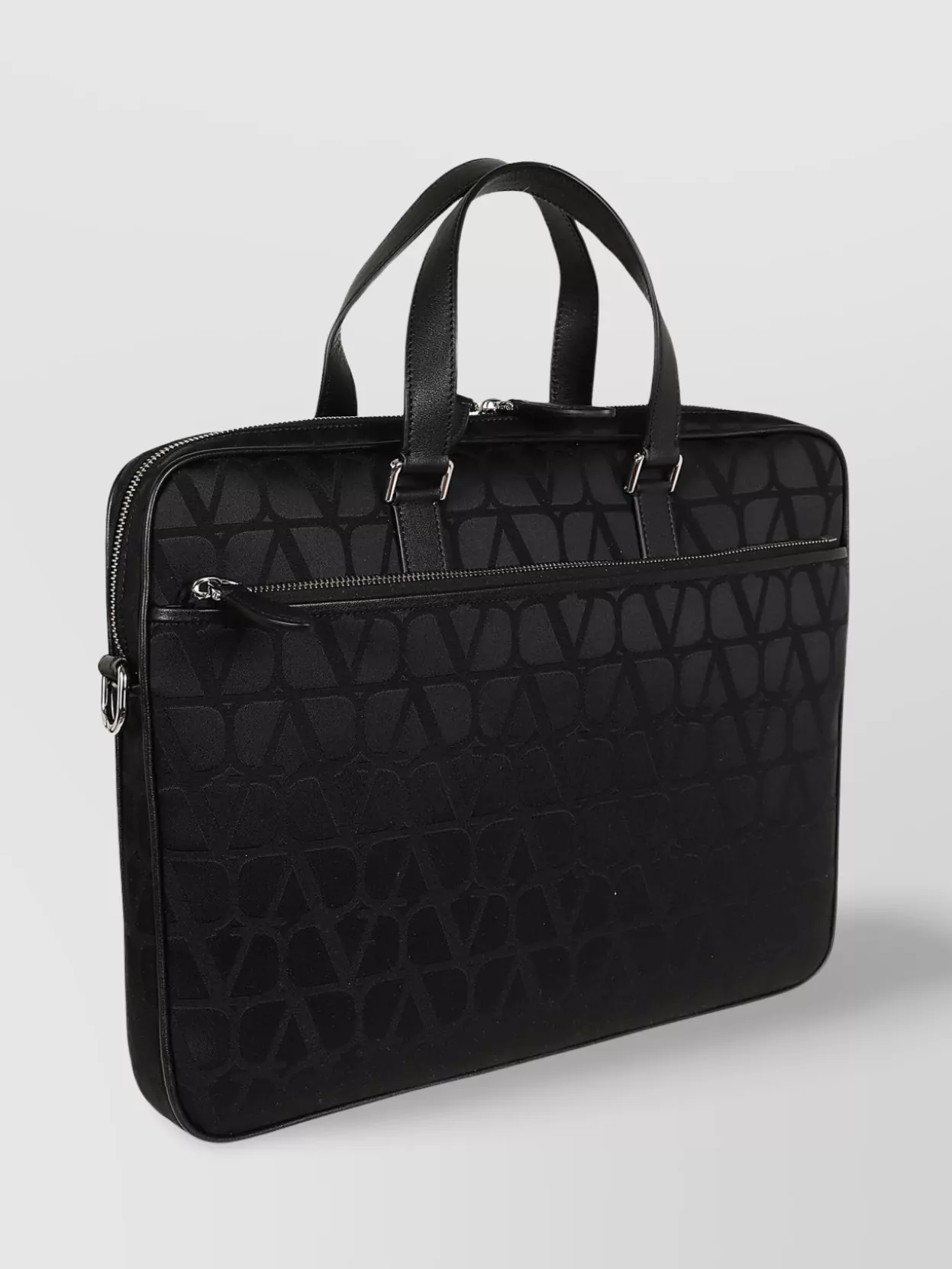 Shop Valentino Iconographic Double Handle Briefcase In Black