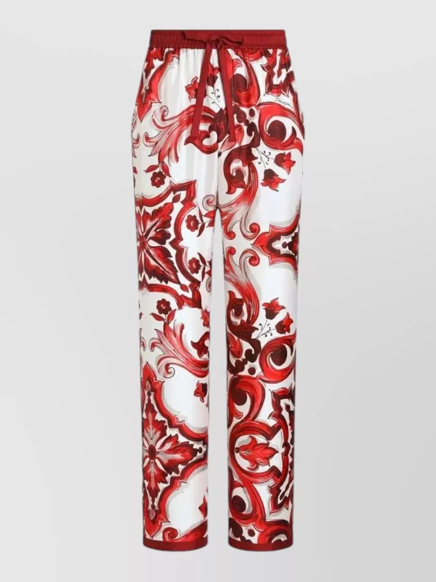 Dolce&Gabbana silk printed loose fit trousers