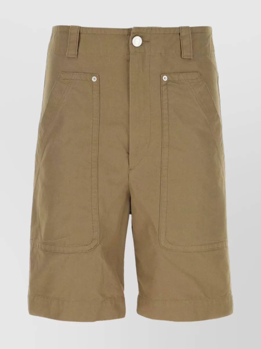 Shop Isabel Marant Cotton Kilano Bermuda Shorts In Brown