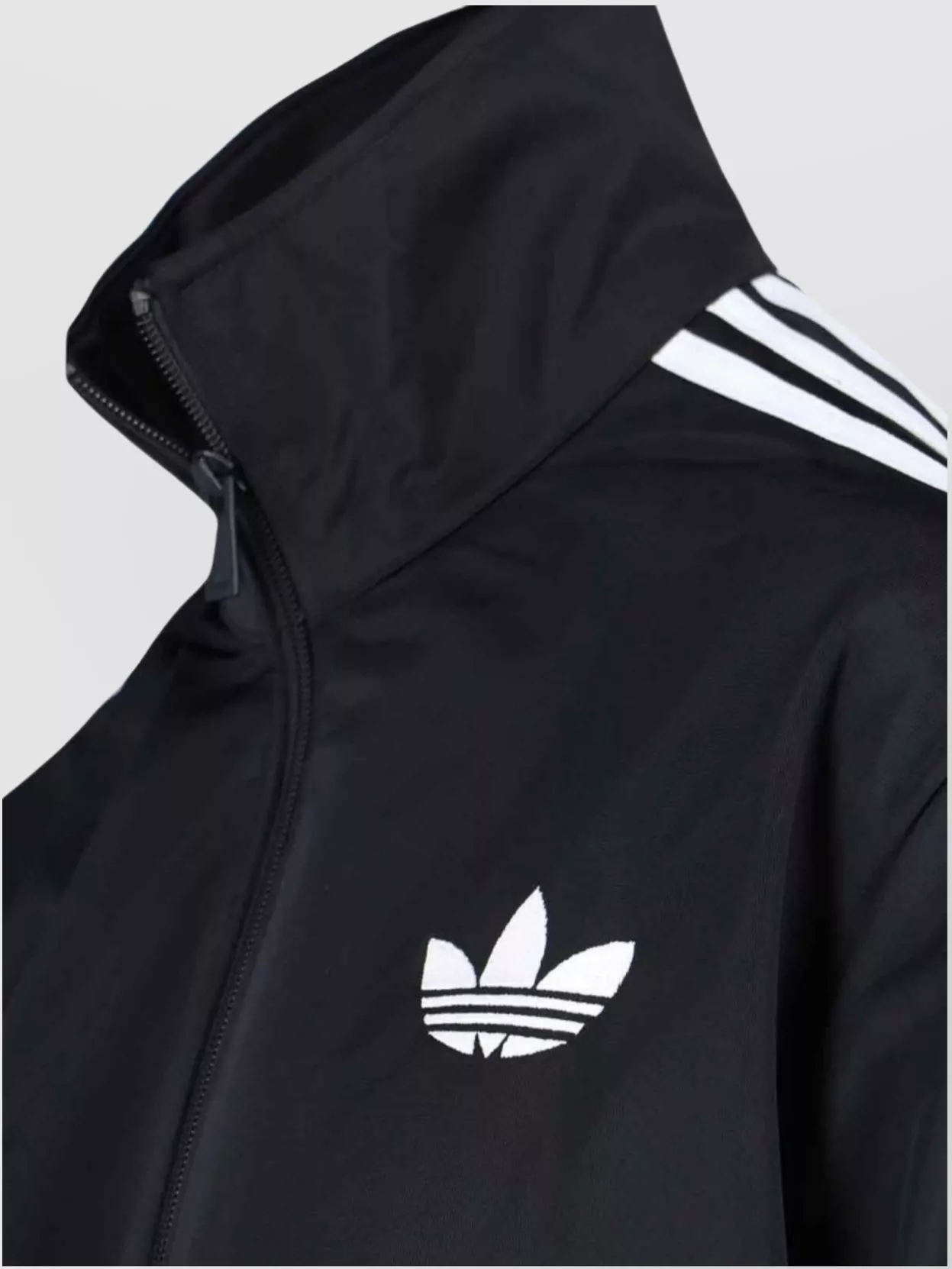 Adidas High Collar Ribbed Cuffs Sweatshirt Side Pockets