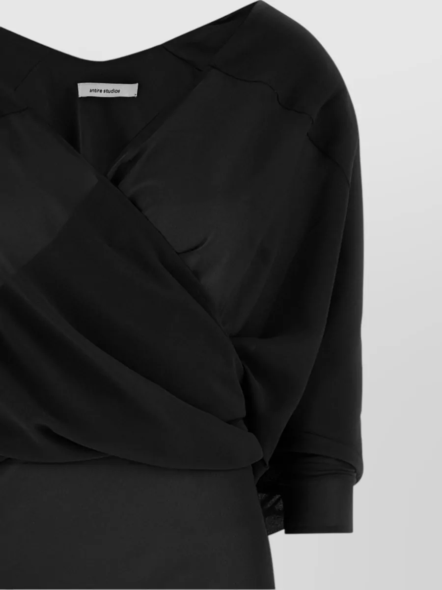 Entire Studios Asymmetric Long-Sleeve V-Neck Maxi Dress