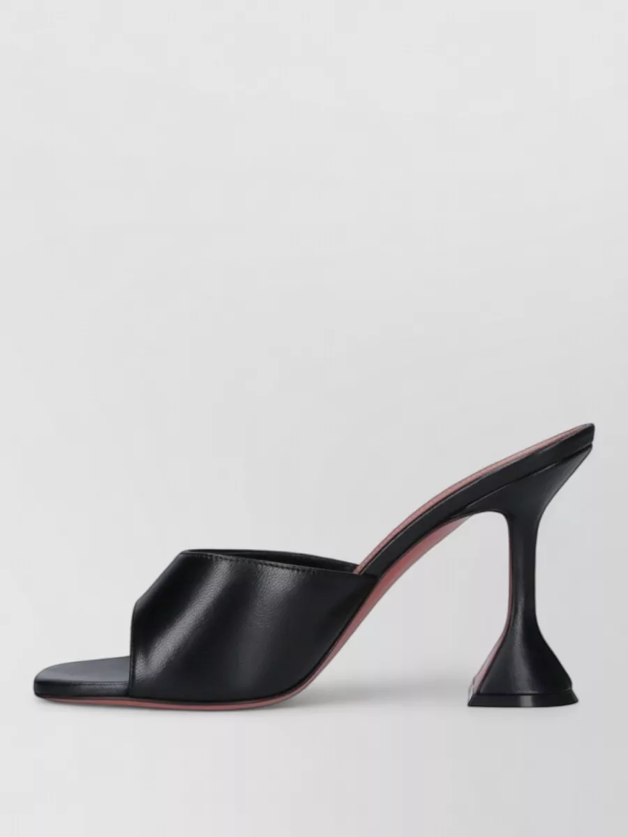 Amina Muaddi Leather High Heel Mules