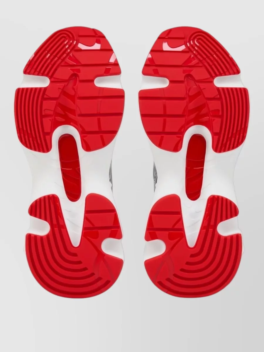 Christian Louboutin Platform Sole Low Sneakers Silver Tone Panels