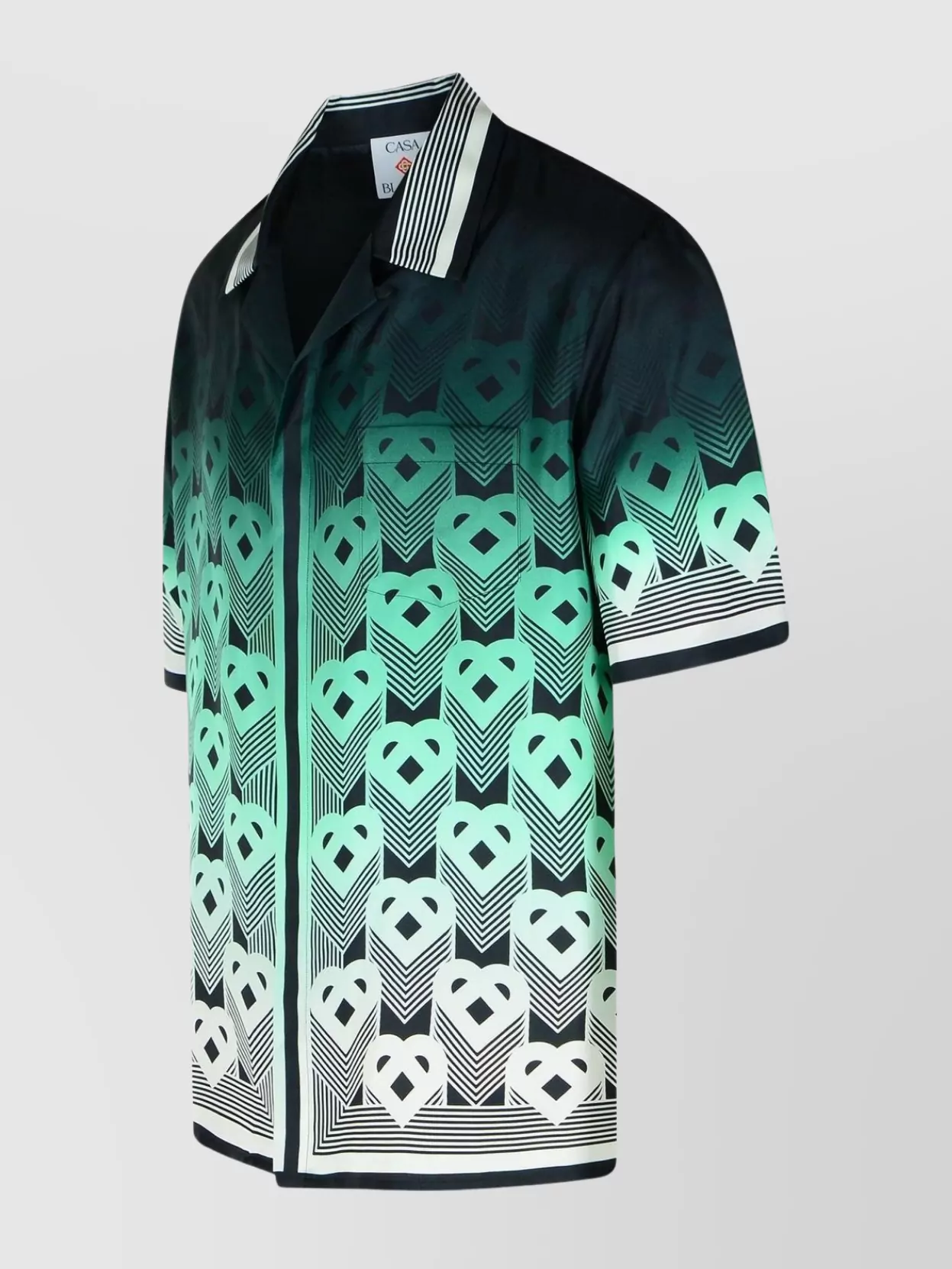 Casablanca Silk Shirt Geometric Pattern Gradient Design