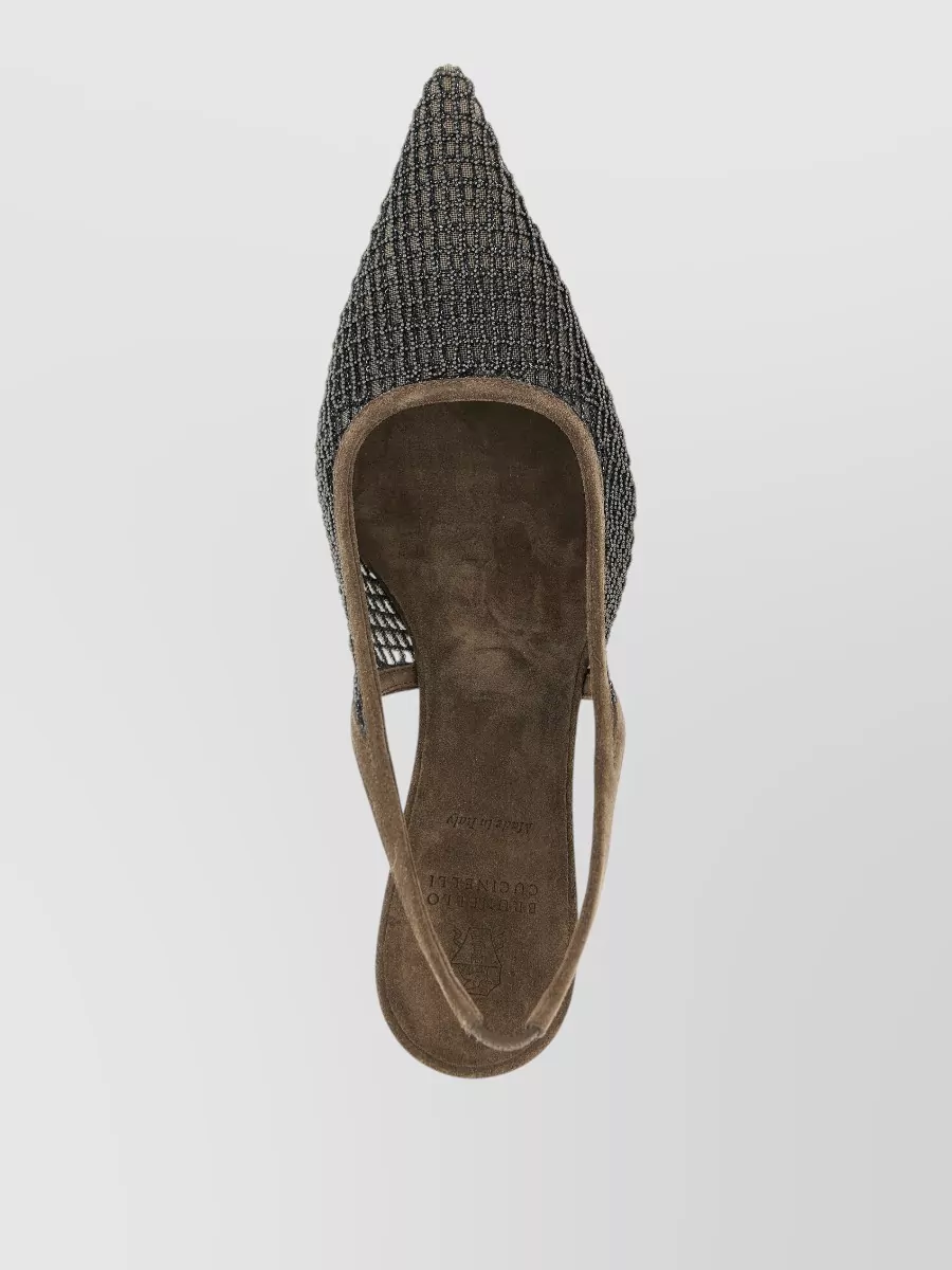 Brunello Cucinelli Leather Slingback Pumps