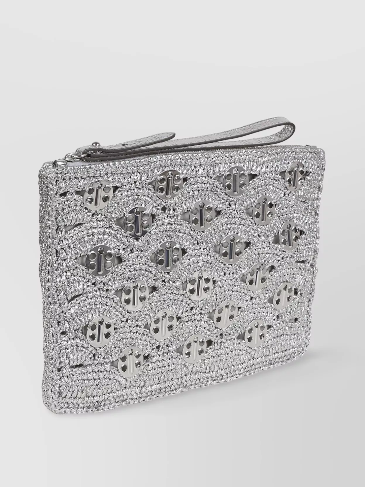 Paco Rabanne Raphia Woven Metallic Clutch Bag