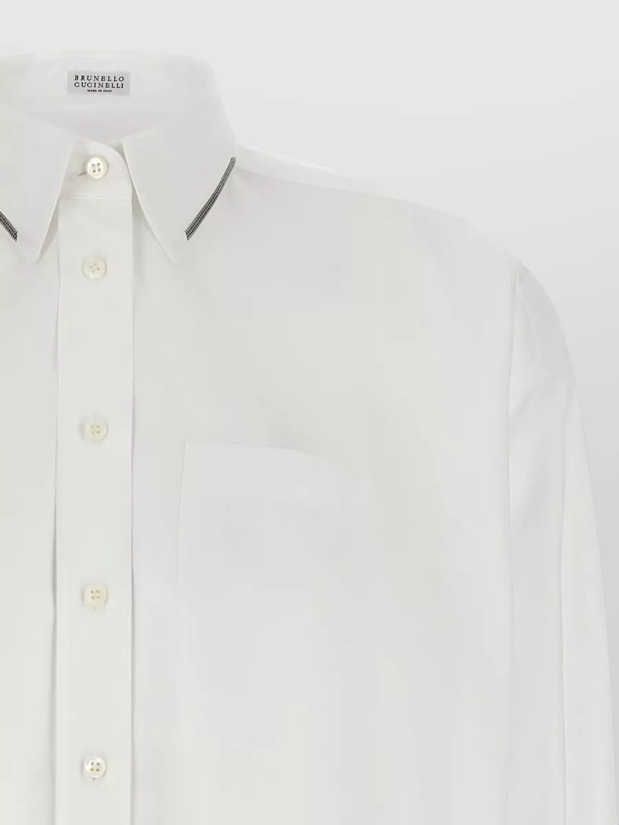 Brunello Cucinelli Cotton Asymmetric Cropped Shirt