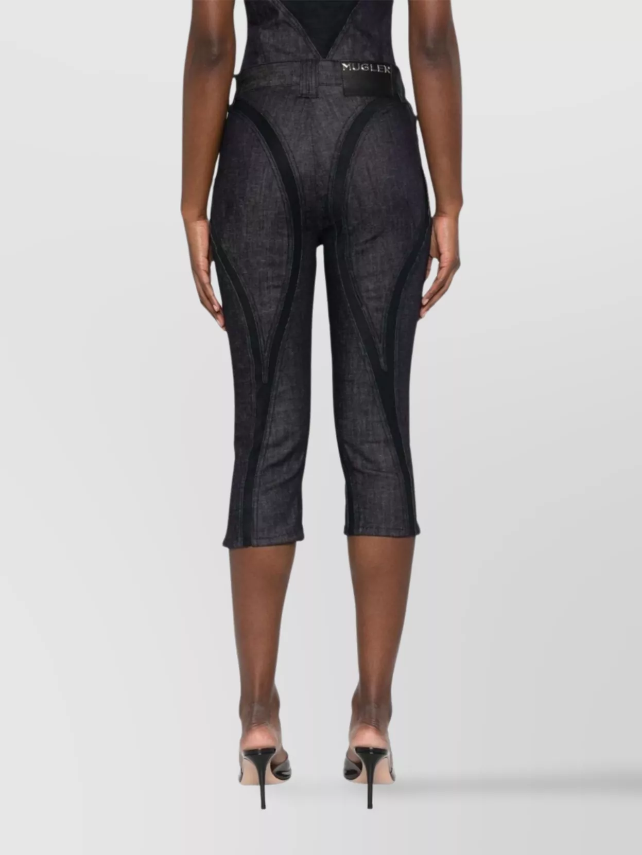 Mugler Straight Cropped Trousers Side Slits