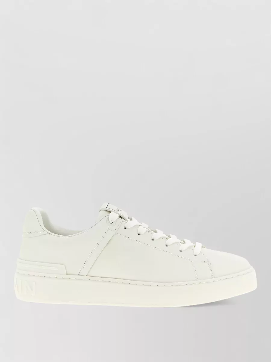 Balmain Court Sneaker Low Top Round Toe Rubber In Animal Print