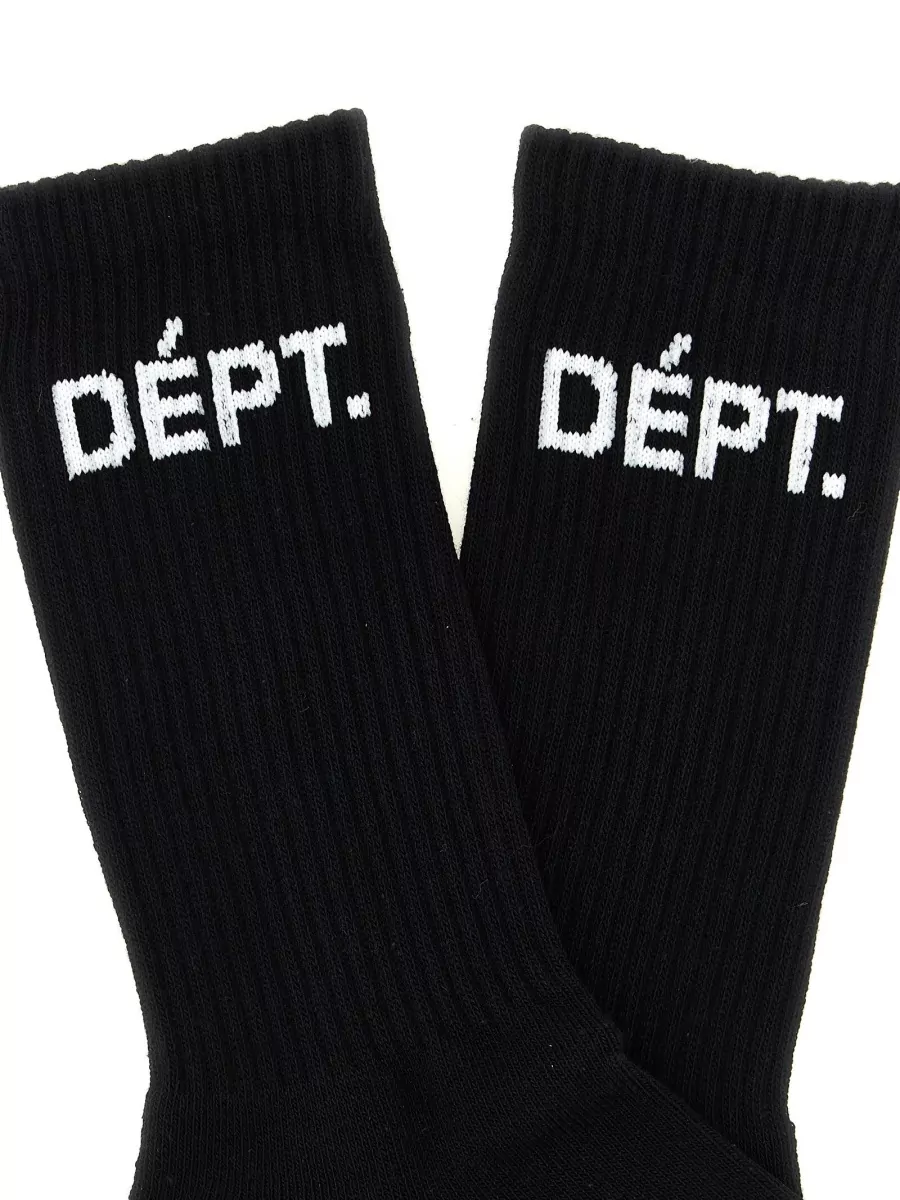 Gallery Dept. Ribbed Logo-Intarsia Socks