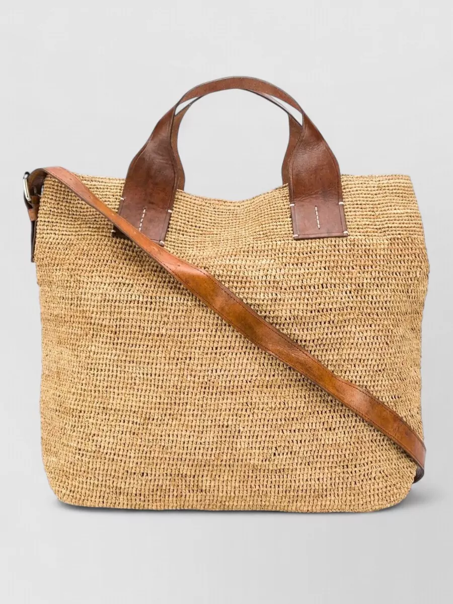Ibeliv Mety Shoulder Bag Woven Texture Leather Handles