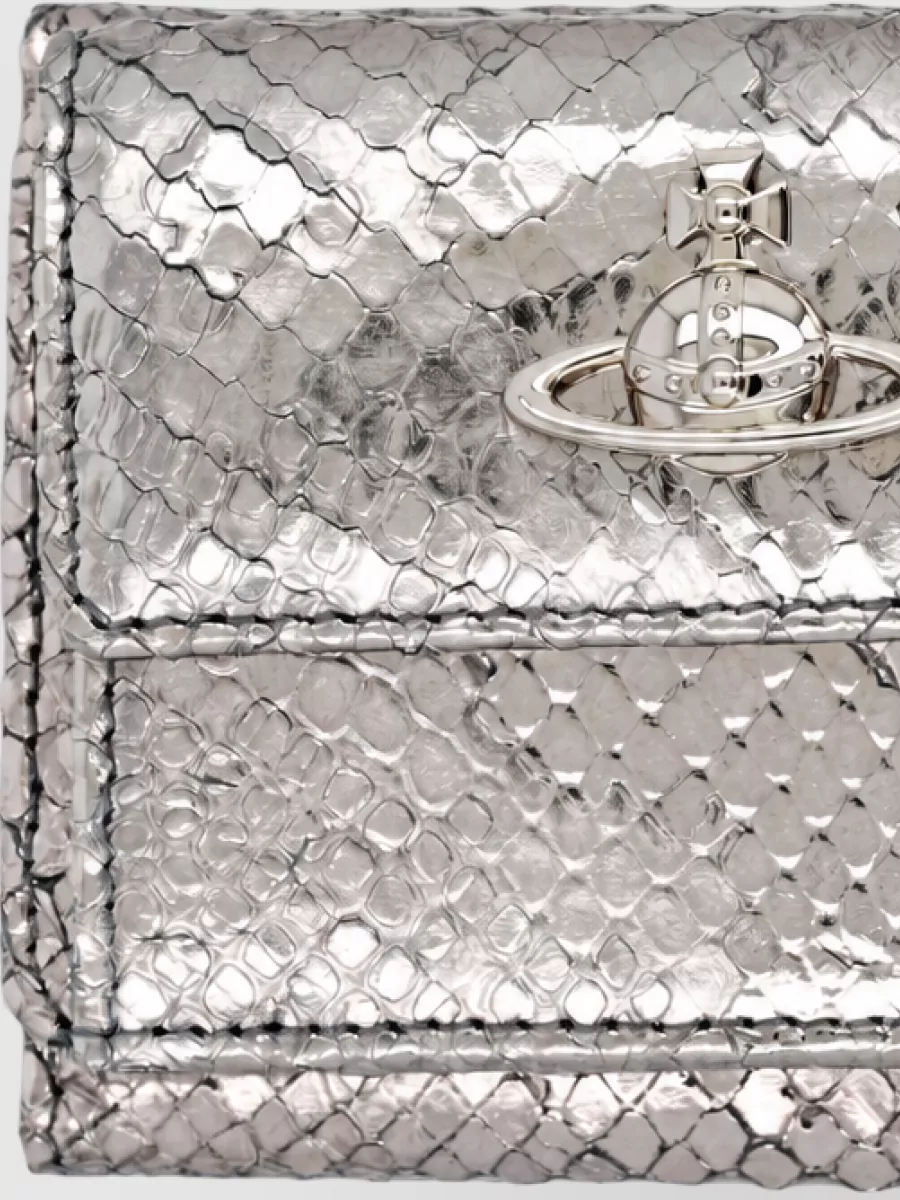 Vivienne Westwood Foldover Key Holder Orb Detail Snakeskin