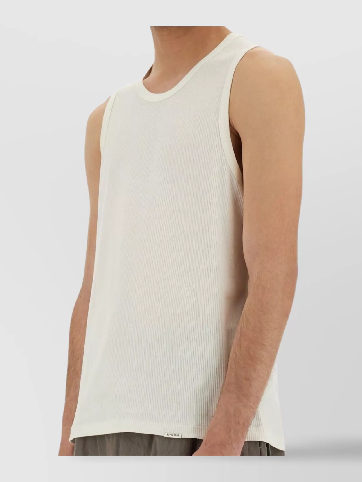 Represent "Initial" Sleeveless Ribbed Lightweight Round Neck