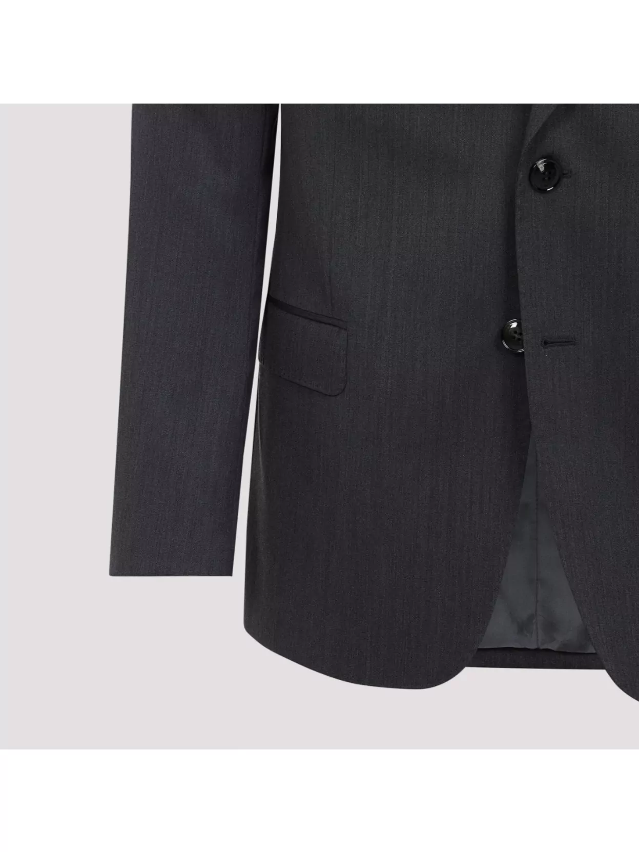 Giorgio Armani Wool Suit With Notched Collar Jacket