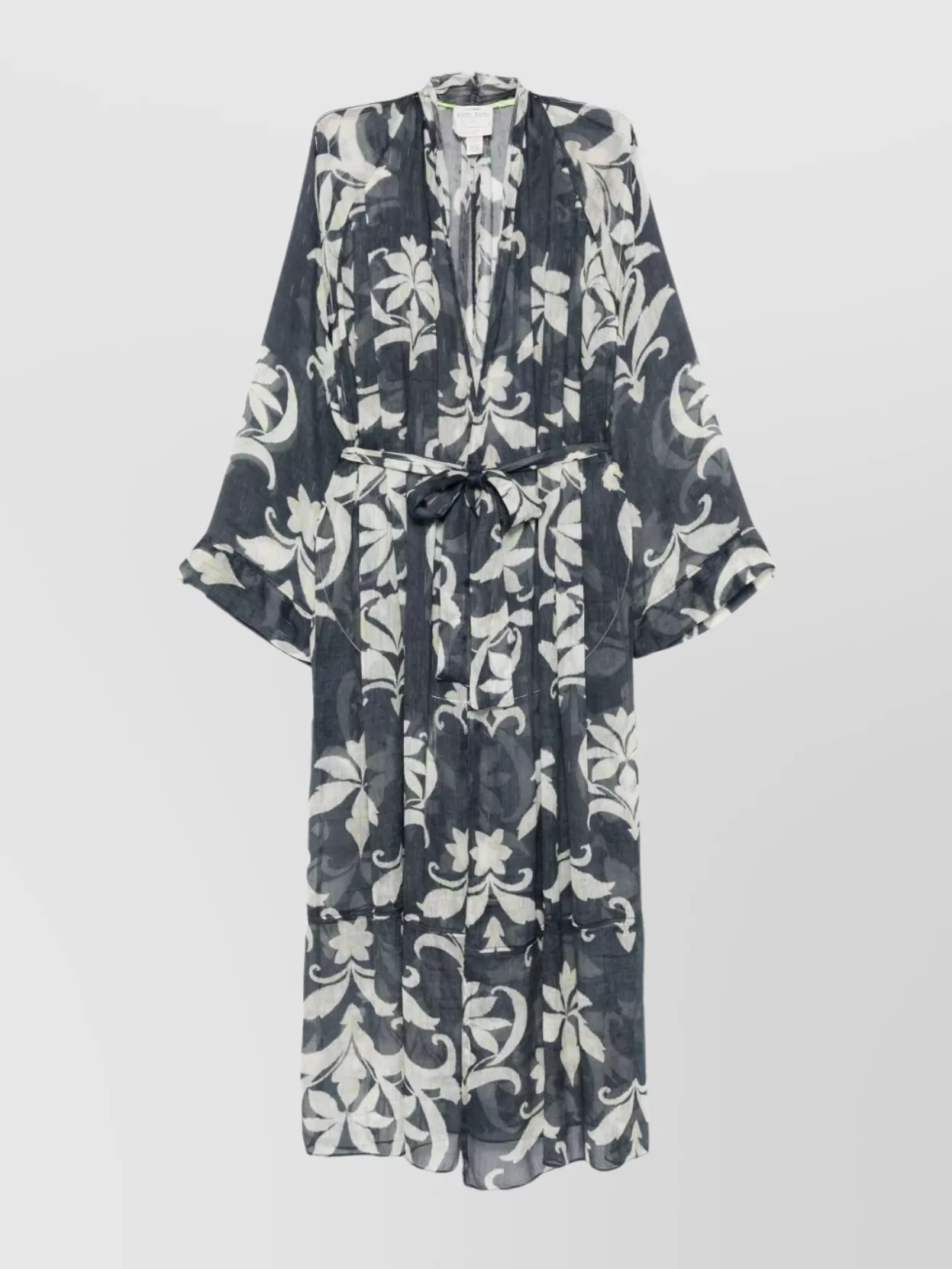 FORTE FORTE PRINTED LINEN AND SILK GOWN