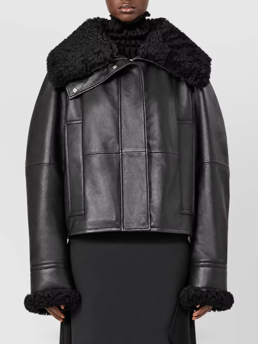 Sportmax Leather Padded Hooded Coat