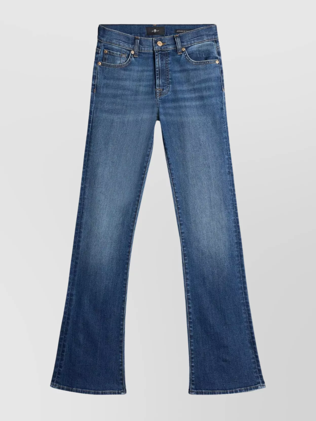 7 For All Mankind Mid Waist Bootcut Jeans In Slim Illusion Denim Clothing In Multi