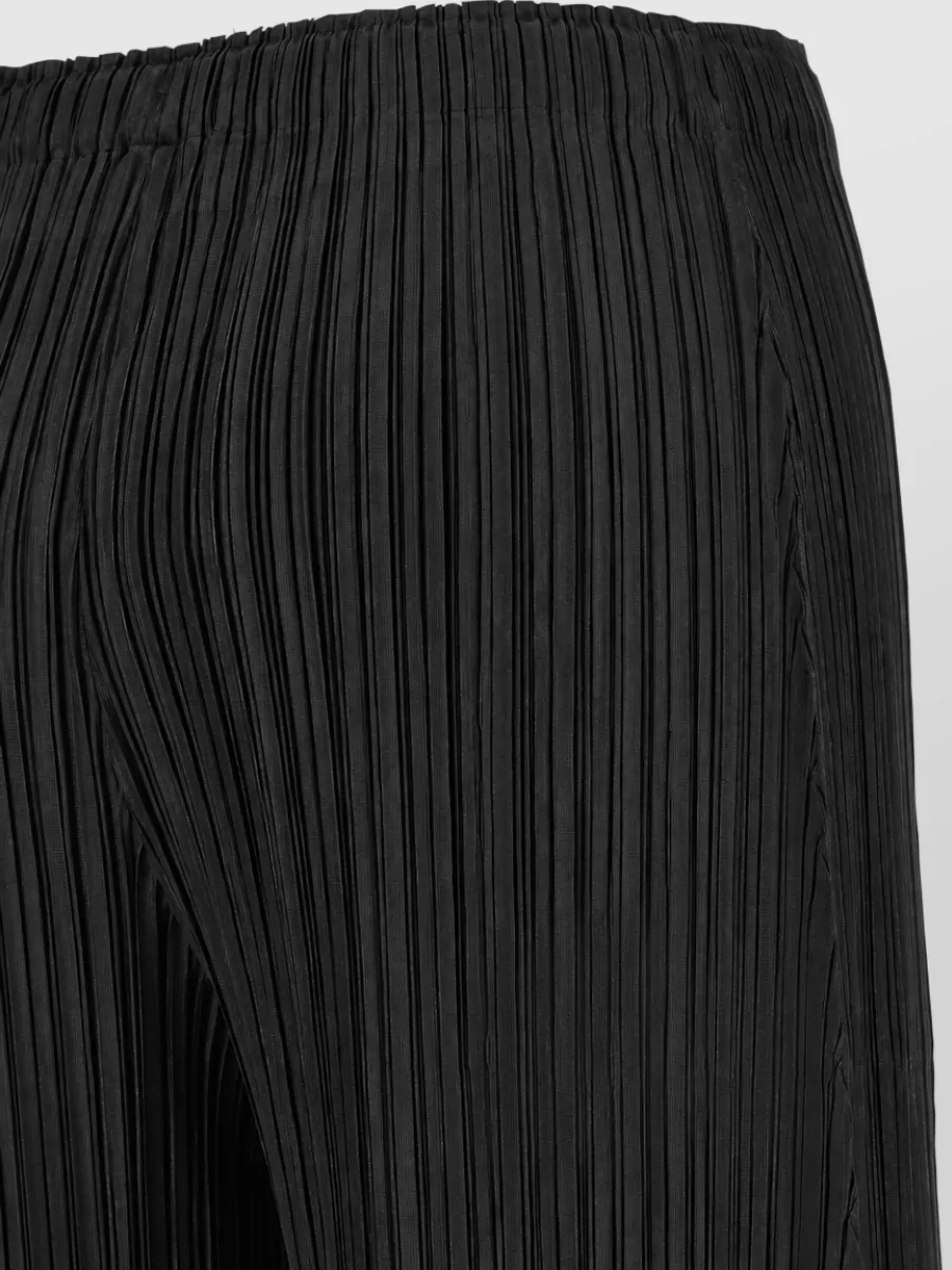 Pleats Please Issey Miyake Pleated Cropped Wide-Leg Pants