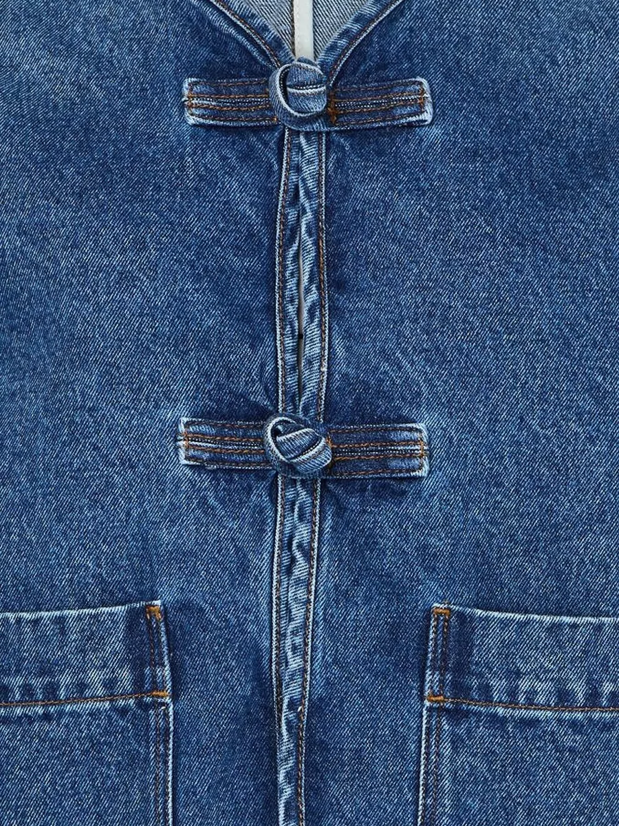 Soeur Recycled Cotton Jacket Contrast Stitching Pockets