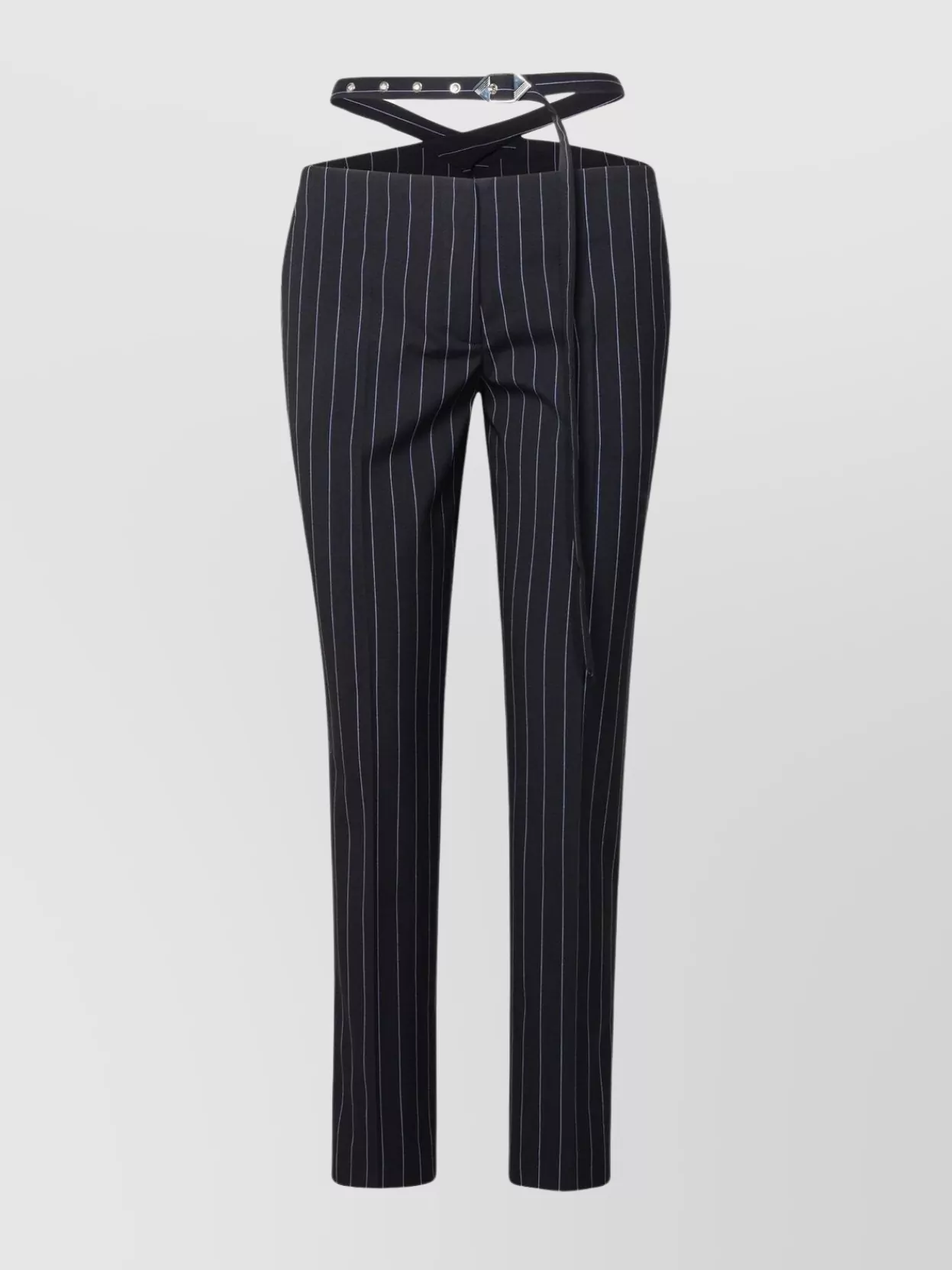Shop Attico Striped Viscose Blend Trousers