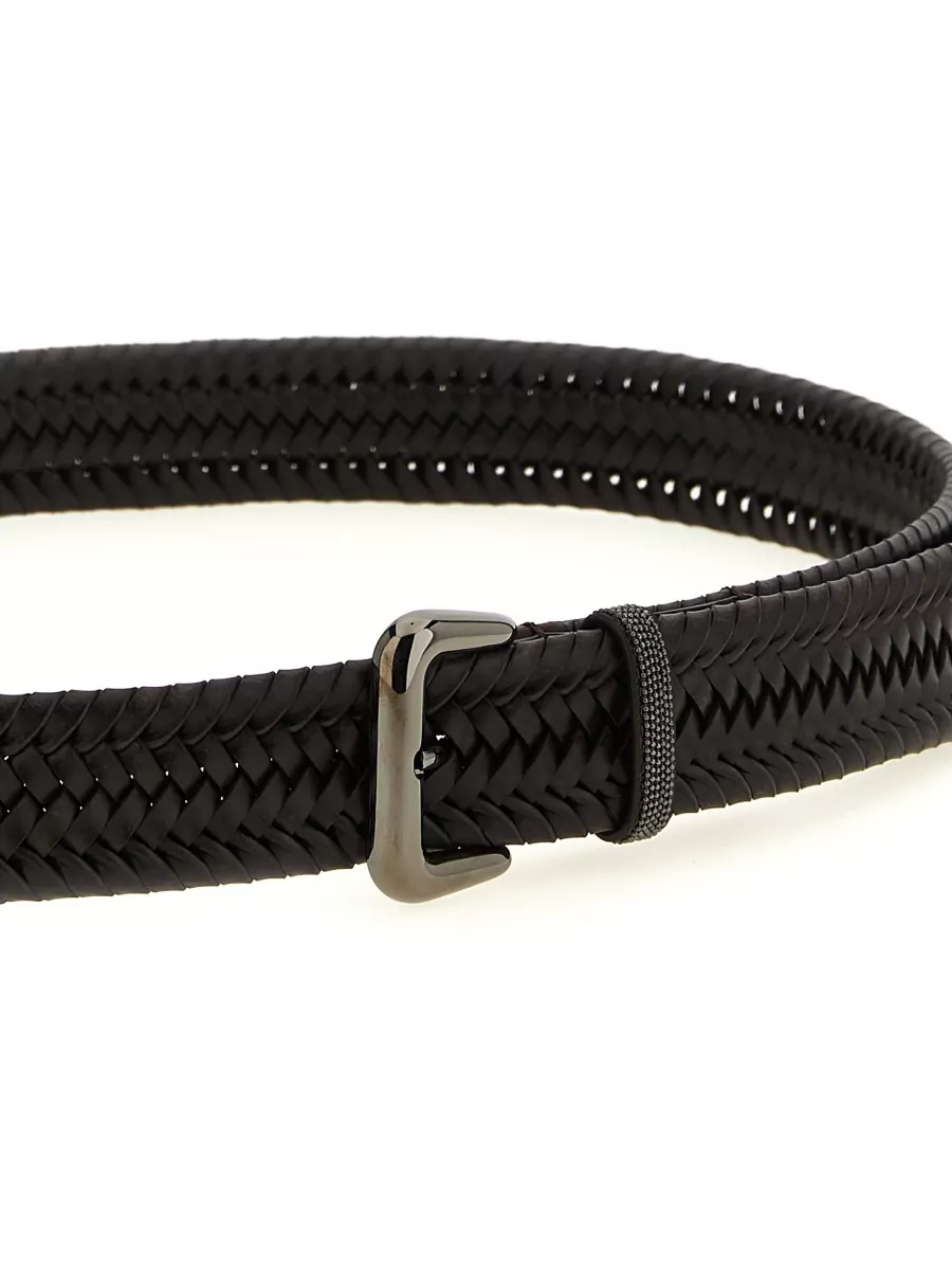 Brunello Cucinelli Leather Braided Belt