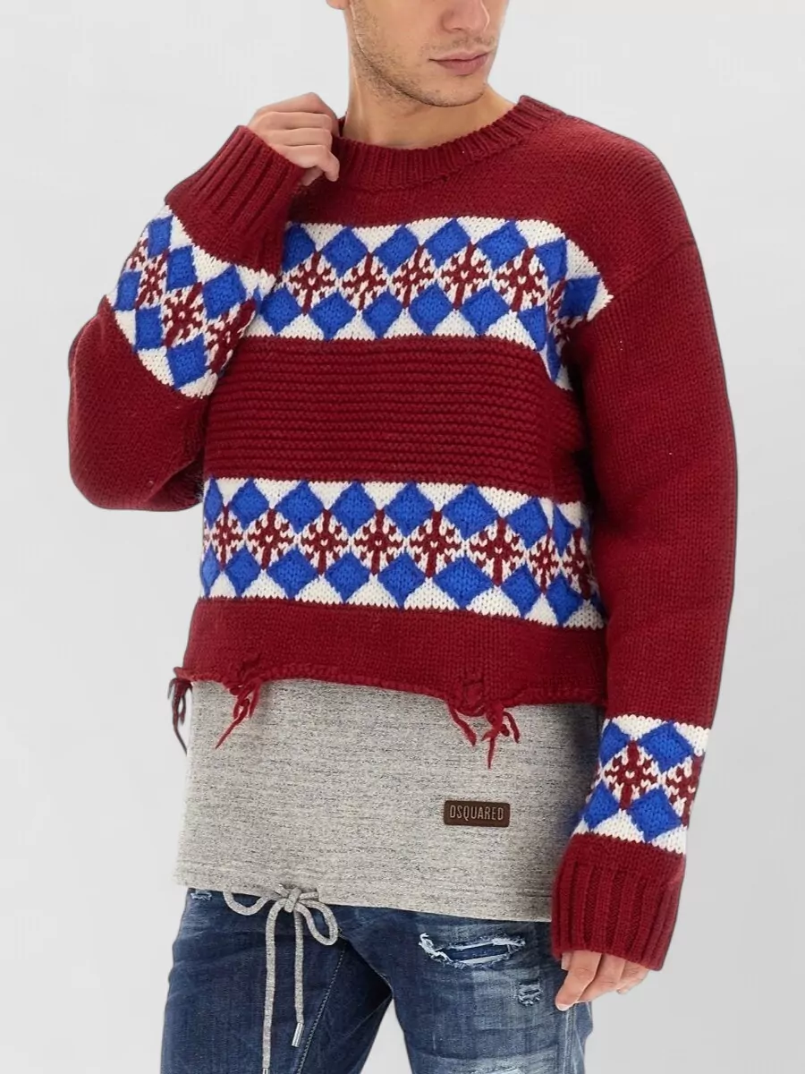 Dsquared2 Jacquard-Knit Regular-Fit Wool Jumper