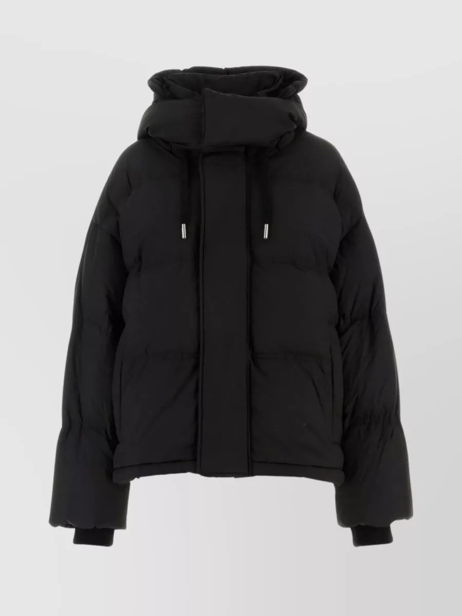 Shop Ami Alexandre Mattiussi Nylon Hooded Down Jacket In Black