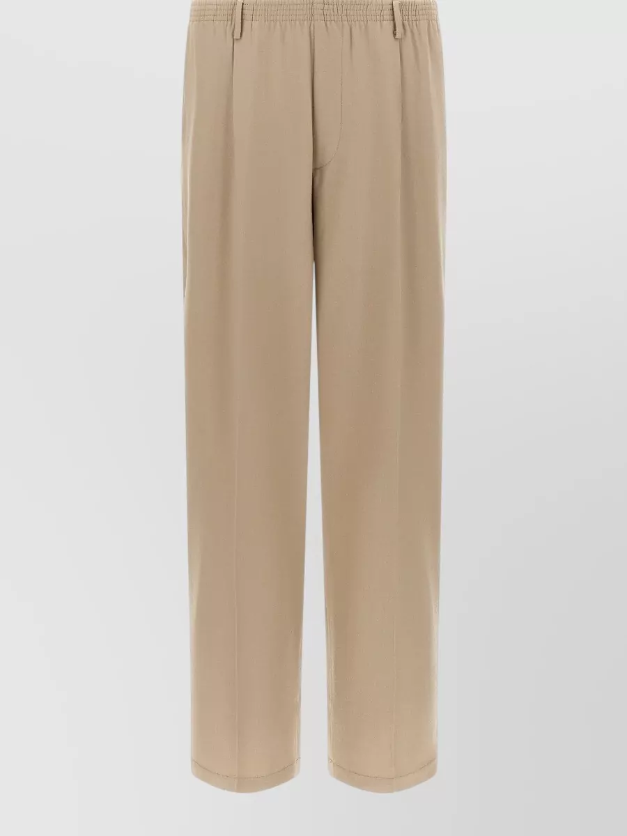 Cellar Door Virgin Wool Wide-Leg Pleated Trousers