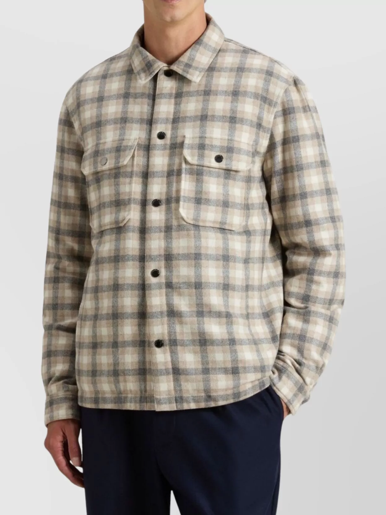 Woolrich Plaid Pattern Jacket Featuring Chest Pockets