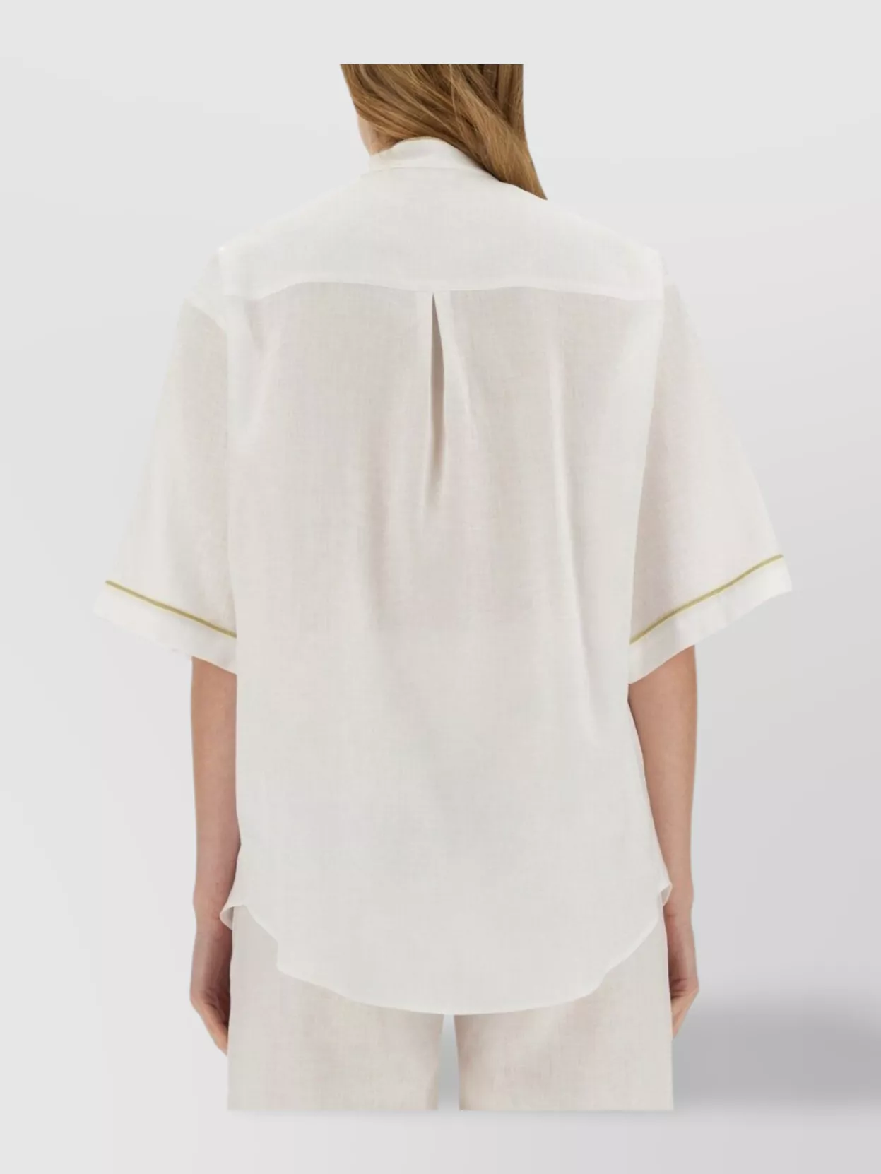 Fabiana Filippi Linen Shirt With Short Sleeves And Chest Pocket