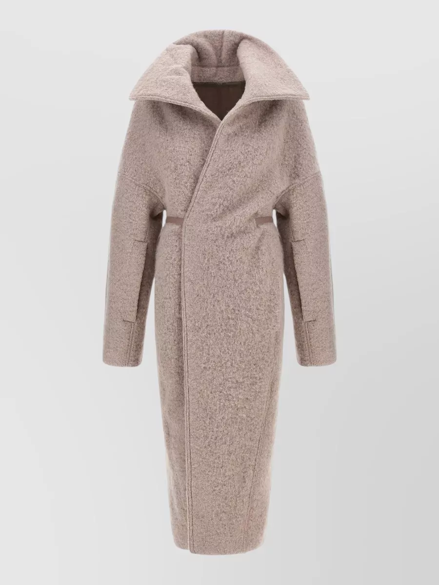 Rick Owens alpaca wool belted maxi coat