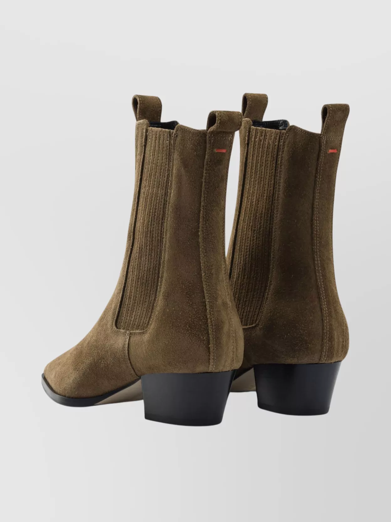 Aeyde Suede Ankle Boots Block Heel In Brown
