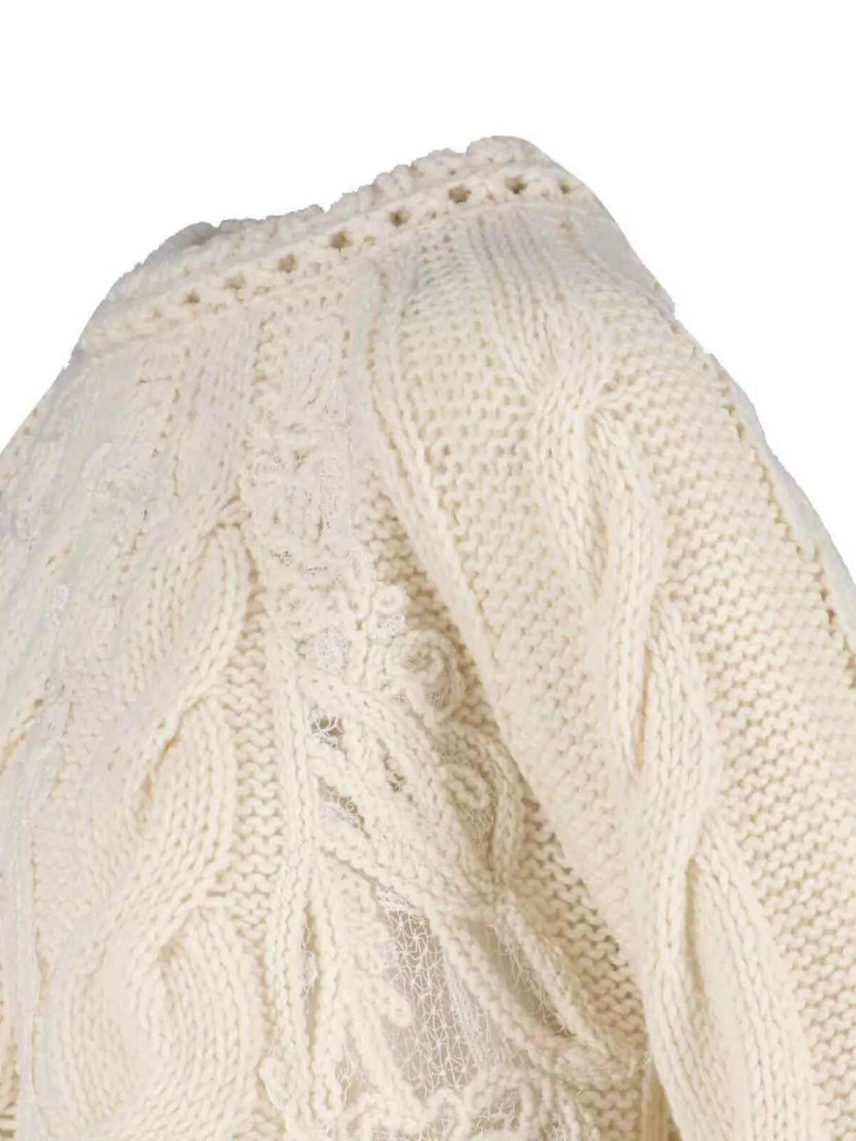 Ermanno Scervino Knitwear With Crewneck And Asymmetric Hem In Neutral