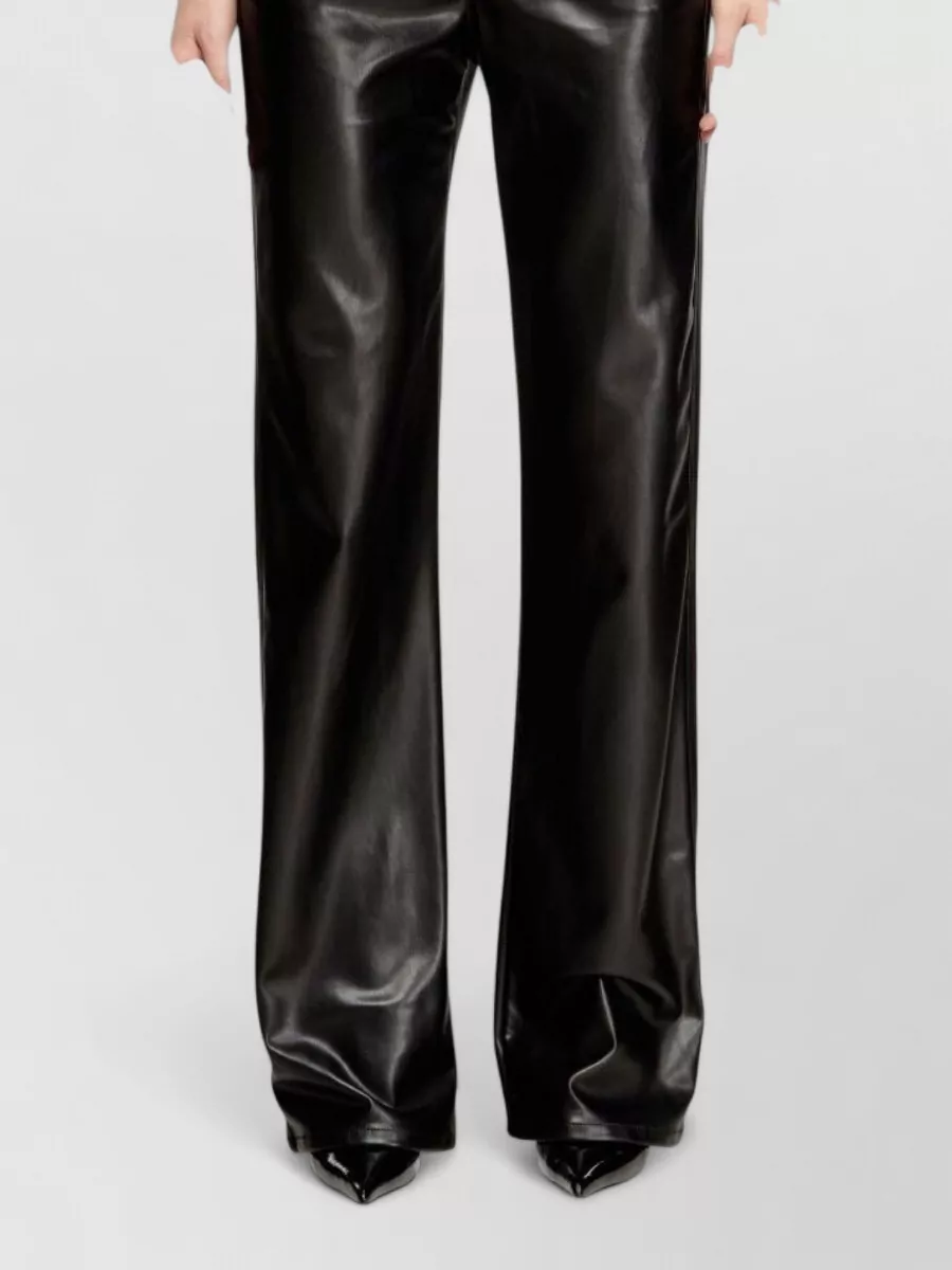 Diesel Faux Leather Wide Leg Trousers Belt Loops